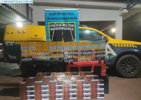 NOVA ANDRADINA: PMR apreende carga de narguilé e cigarro na região da Casa Verde